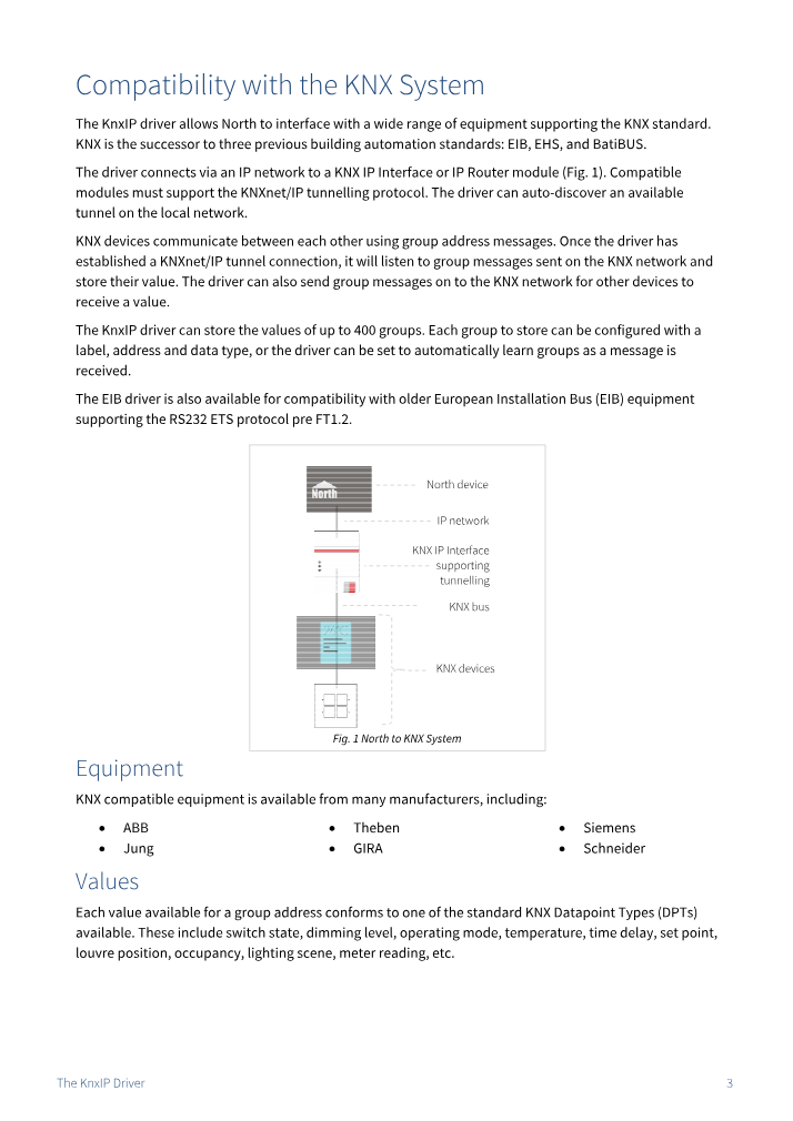 Preview thumbnail of page 3 of the KnxIP Driver Manual PDF document.
